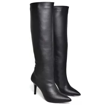 9121 Bota Cano Alto Salto Fino Nobuck Preto