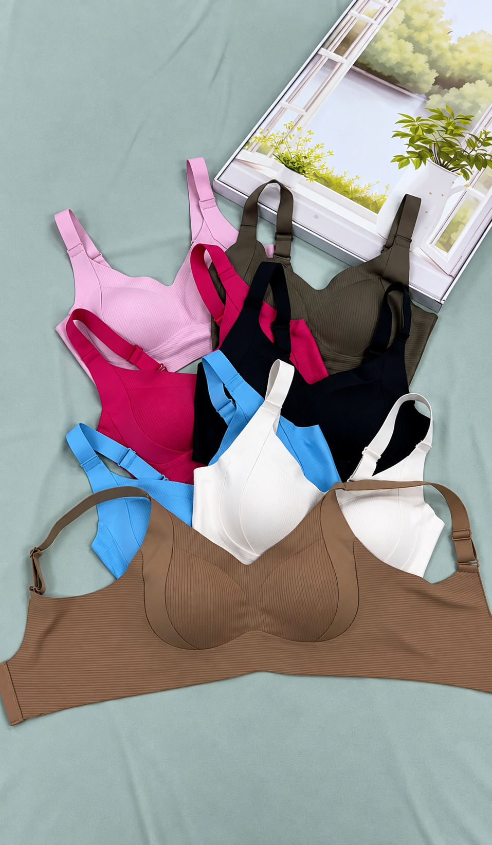 Kit com 3 Sutiãs Conforto Canelado