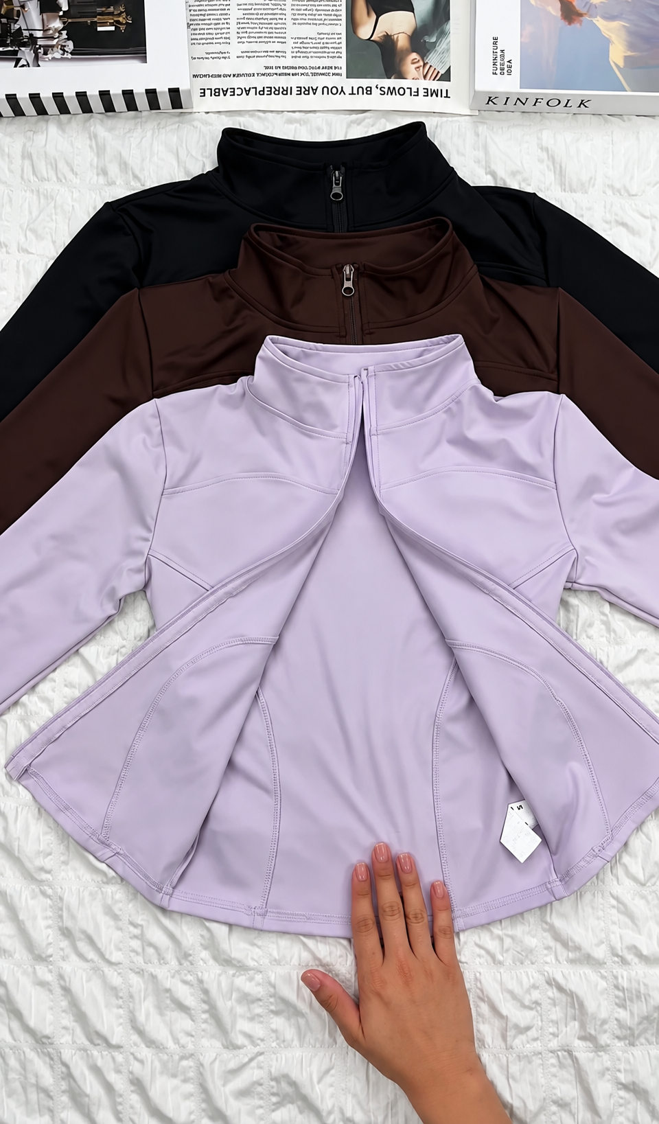 kit com 3 Jaquetas Fitness Modeladora Feminina
