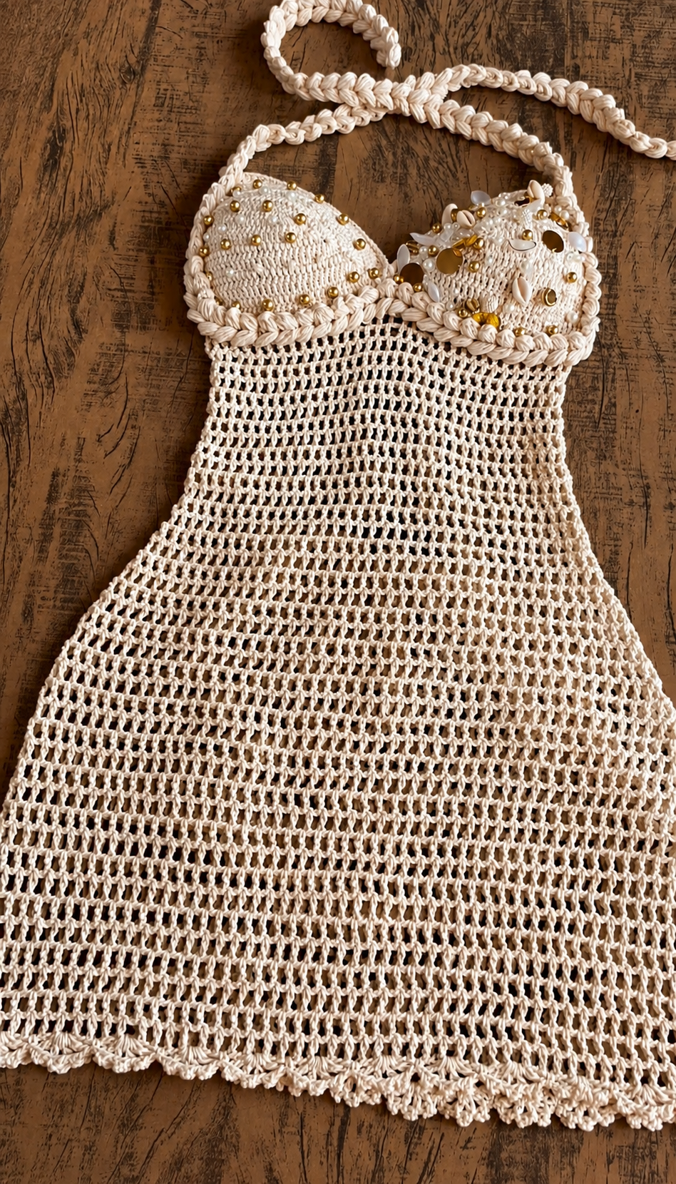 Vestido Crochê Pérola do Mar