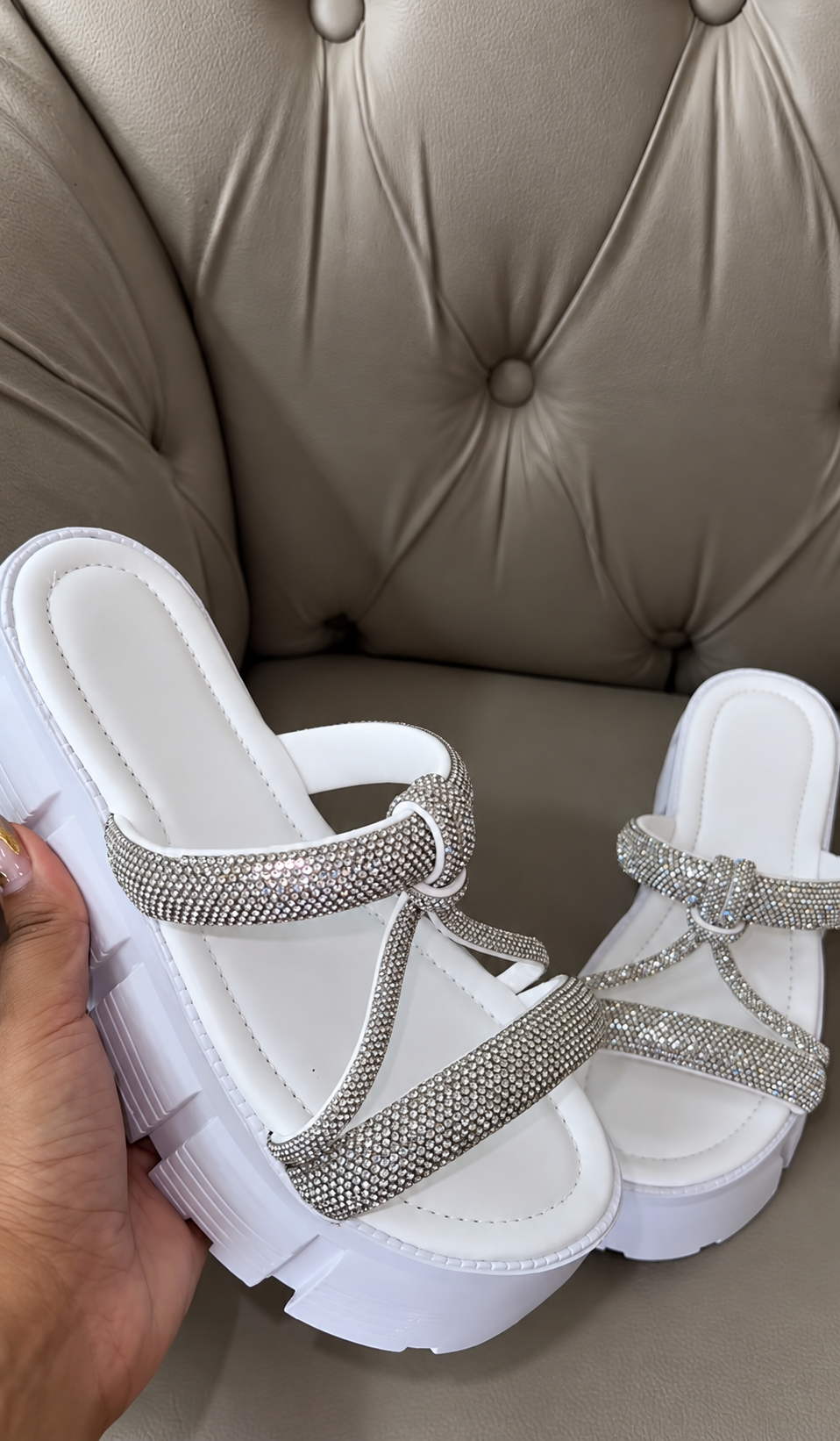 Sandália Feminina Glam Strass