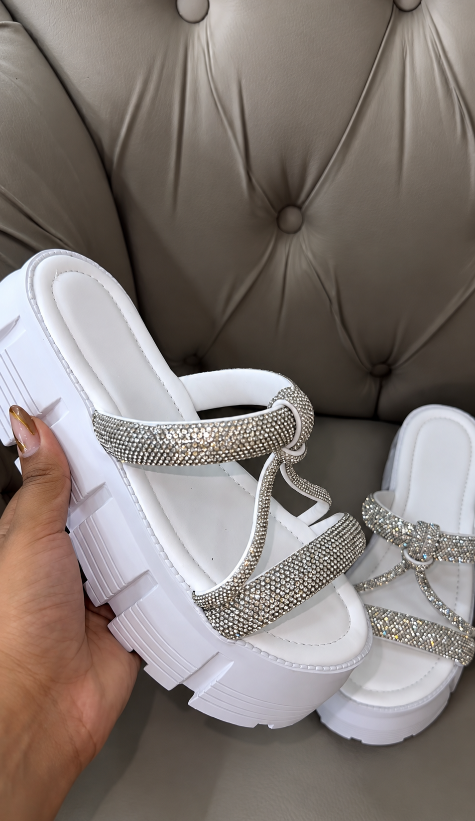 Sandália Feminina Glam Strass