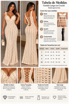 Vestido Longo de Crochê Pérola Elegance