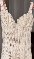 Vestido Longo de Crochê Pérola Elegance