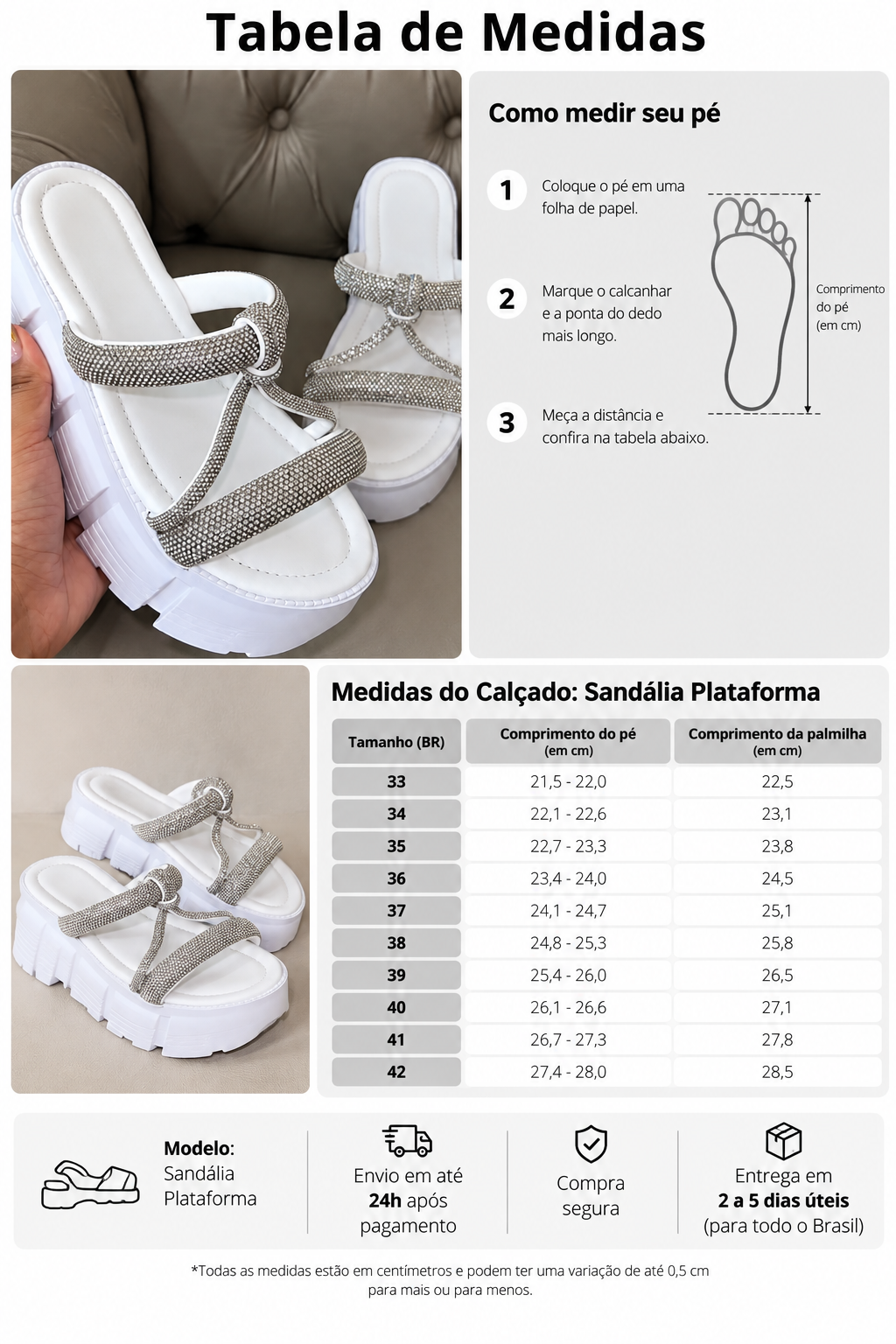Sandália Feminina Glam Strass