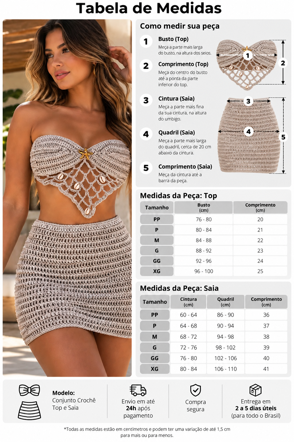 Conjunto Crochê Tropical Bella