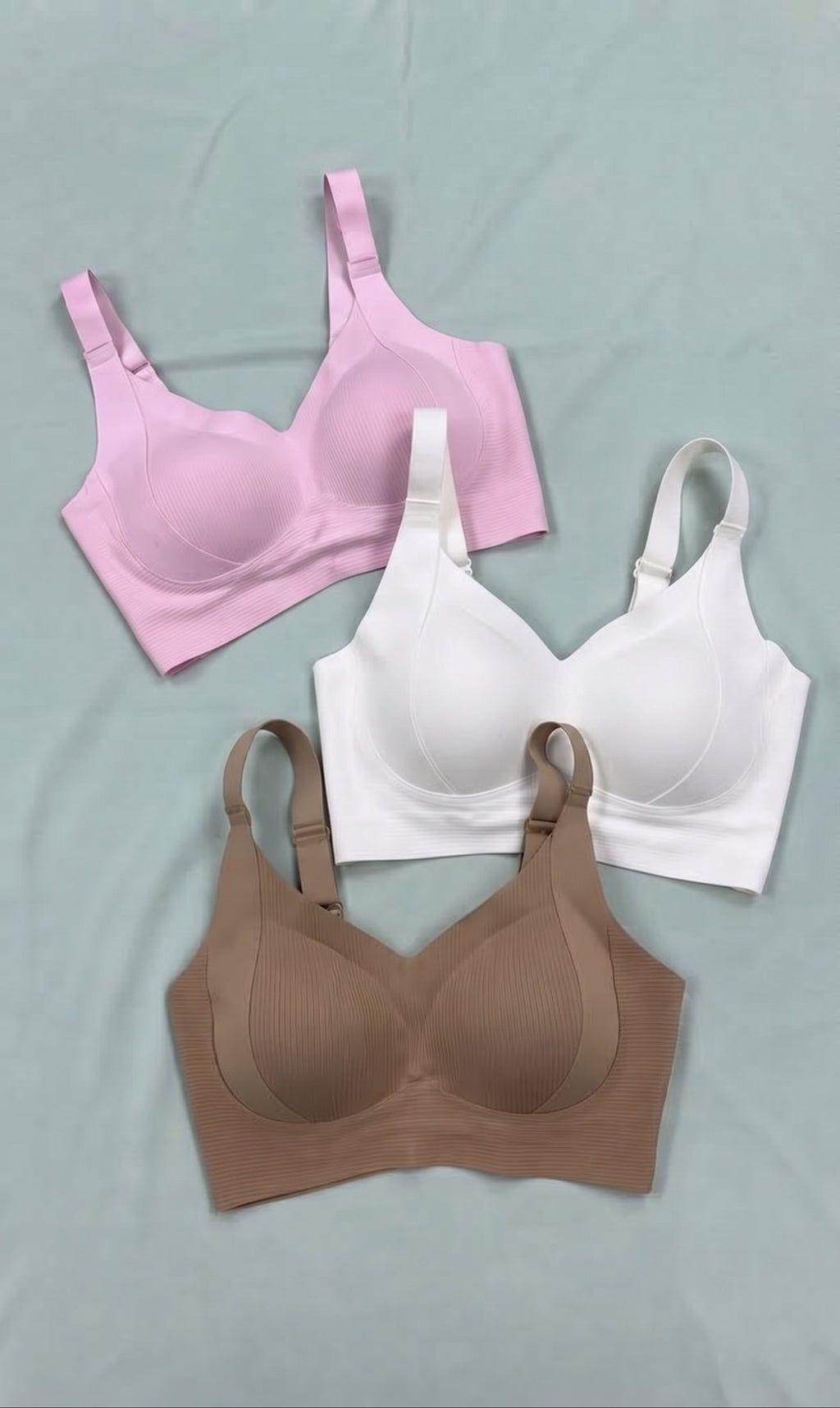 Kit com 3 Sutiãs Conforto Canelado