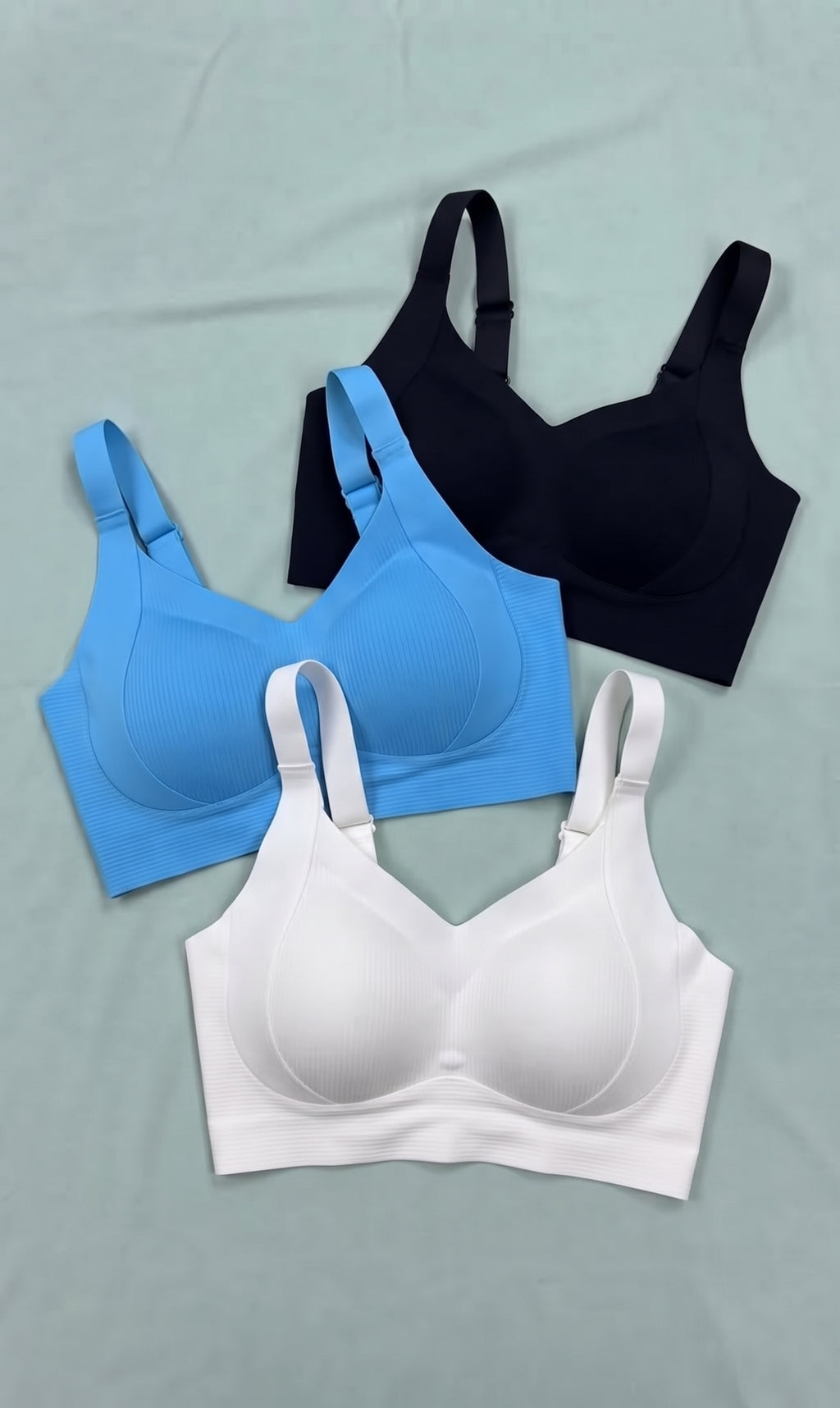 Kit com 3 Sutiãs Conforto Canelado