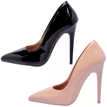 Kit com 2 Pares de Scarpin Salto Alto Verniz