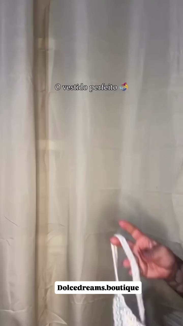 Vestido Longo de Crochê Pérola Elegance