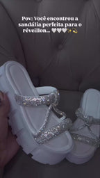 Sandália Feminina Glam Strass