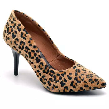 Scarpin Salto Medio Nobuck Bicolor